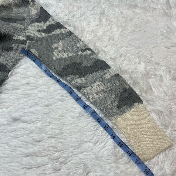 Banana Republic Sweater Camo Grey Size Small Cotton Wool Mohair Blend - Picture 3 of 8
